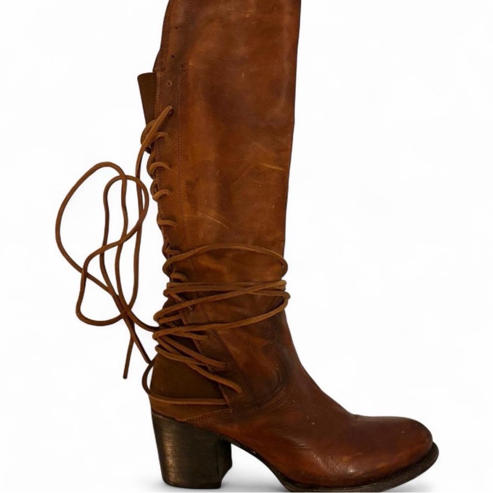 Brown Leather Knee-High Boots